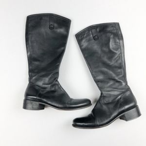 Corso Como Black Tall Leather Riding Boots size 11